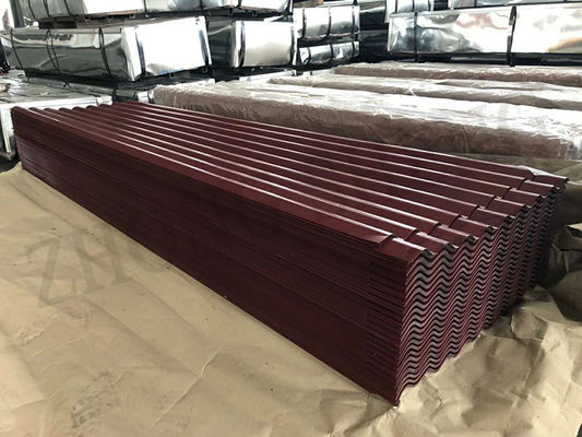 Z10-Z29 Beschichtung Mittlere Härte RAl3002 0,32 mm 0,35 mm PPGI Metalldachplatten PPGI Wellbelagert für Ihre Anforderungen
