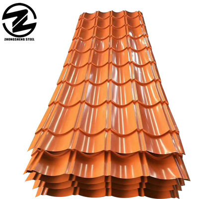 Grüne Bleche Metalldachplatte PPGI Metallverzinkte Stahlplatte Dachplatte Ziegel Rot Stahldachplatte mit ± 1% Toleranz