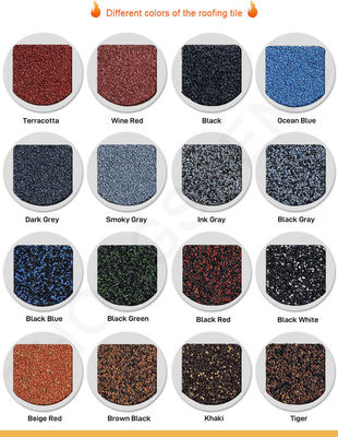 2.7kg/pcs Naturalstil Farbiger Steinbeschichteter Stahl Schindeln Dachblech für Villa-Baustoff