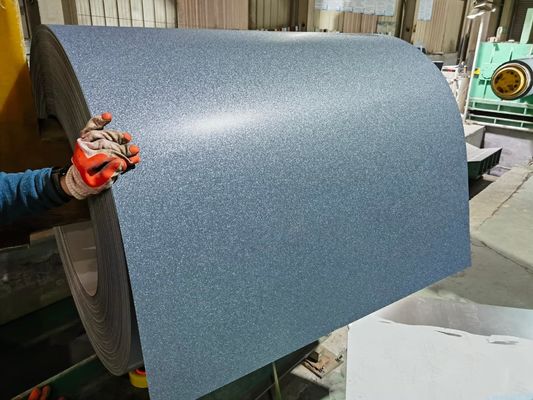 Z121-Z180 Beschichtung 0,12-1,2 mm Dicke Farbbeschichtete Stahlspule mit geprägter Faltenoberfläche und ISO-Zertifikat