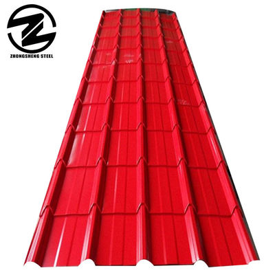 Standardhöhe Farbe Dach pro Blatt 0,25 mm Dicke Trapezfarbige Stahlfliese mit Z61-Z90 Beschichtung erschwinglich und langlebig