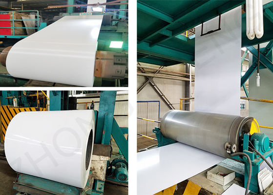 600-1500 mm Breite Weiß RAL9003 Farbe Vormalte Verzinkte PPGI Stahlspule mit Stanzverarbeitung