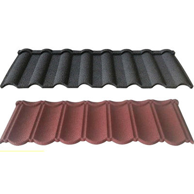 PVC-Material und 2,7 kg/Stück Gewicht Blaue Anti-Fade-Stein überzogen Metalldachfliese mit hoher Haltbarkeit
