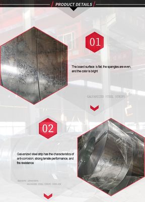 8mm-1500mm Breite Q235B Galvanisierter Stahlstreifen 0,2-1,0mm Dicke mit RoHS-Zertifikat